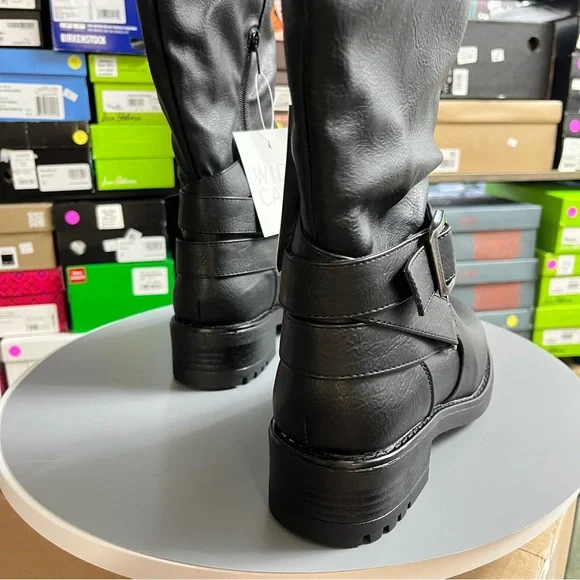 Carlos by Carlos Santana Wide Calf Black Over the Knee Boots - Picture 8 of 9